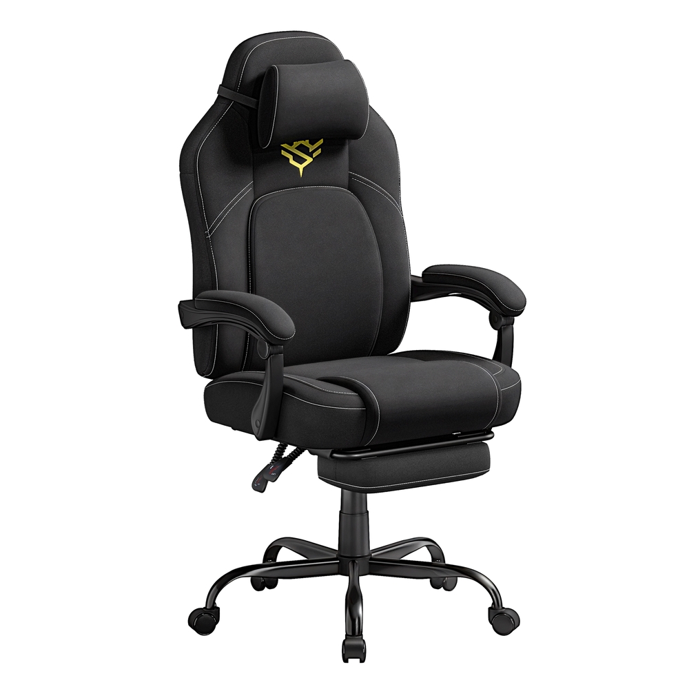 PAKUDO Gaming Chair with Footrest - Ink Black