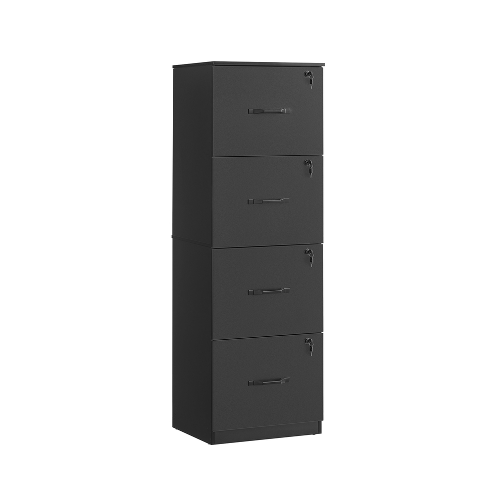 PATICI 4 Drawer Lockable Filing Cabinet - Ink Black