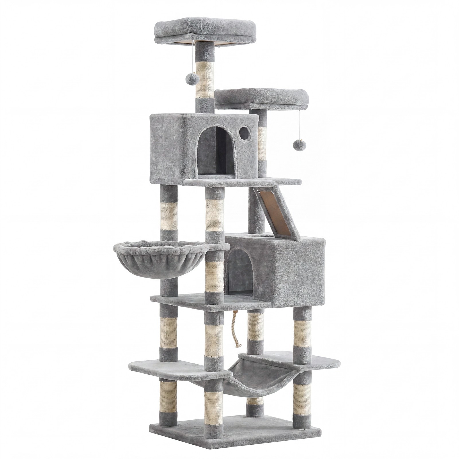 PEVYXA Large Cat Tree with Scratching Posts - Grey