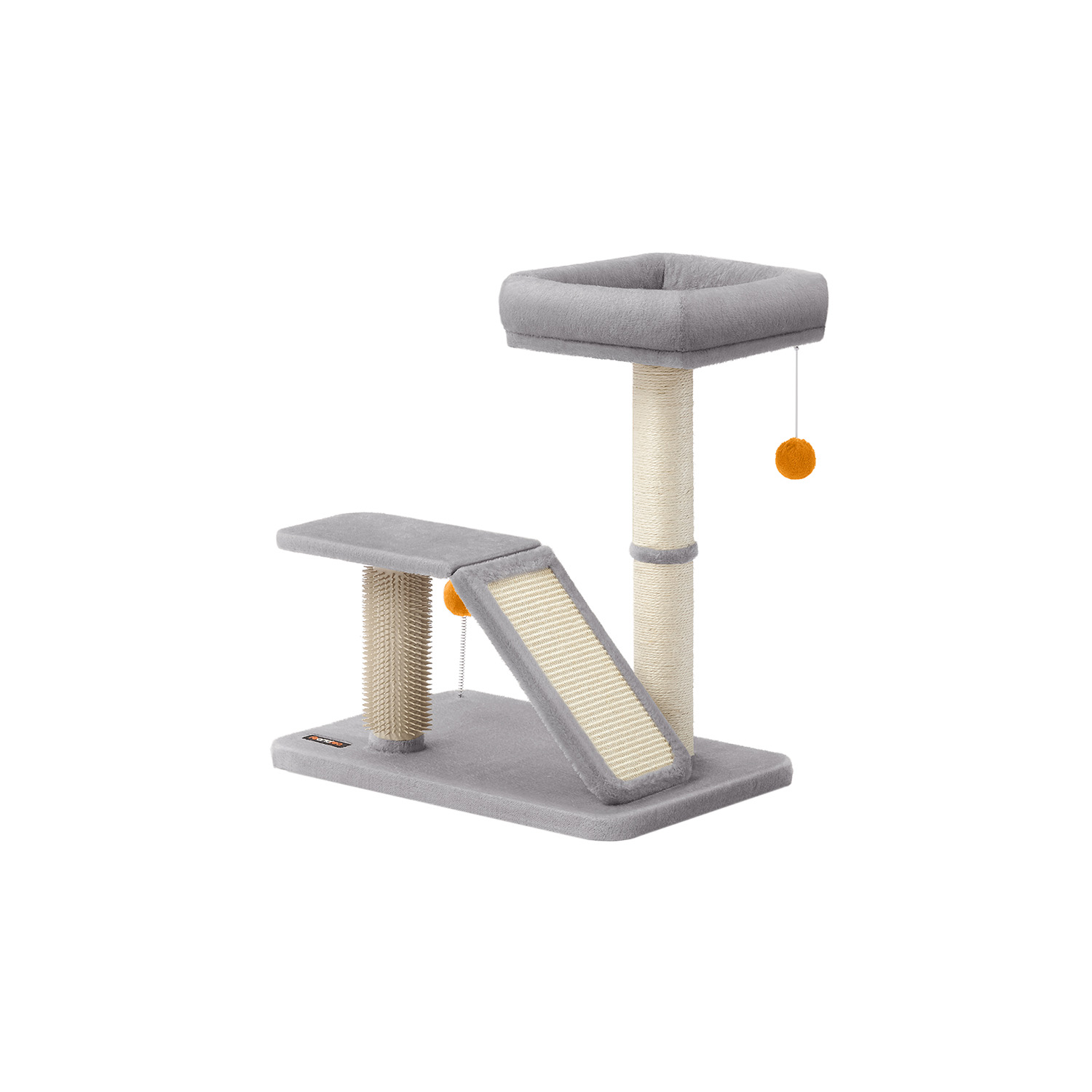Cat Scratching Post - ZARNZA Multifunctional with Bed - Light Grey