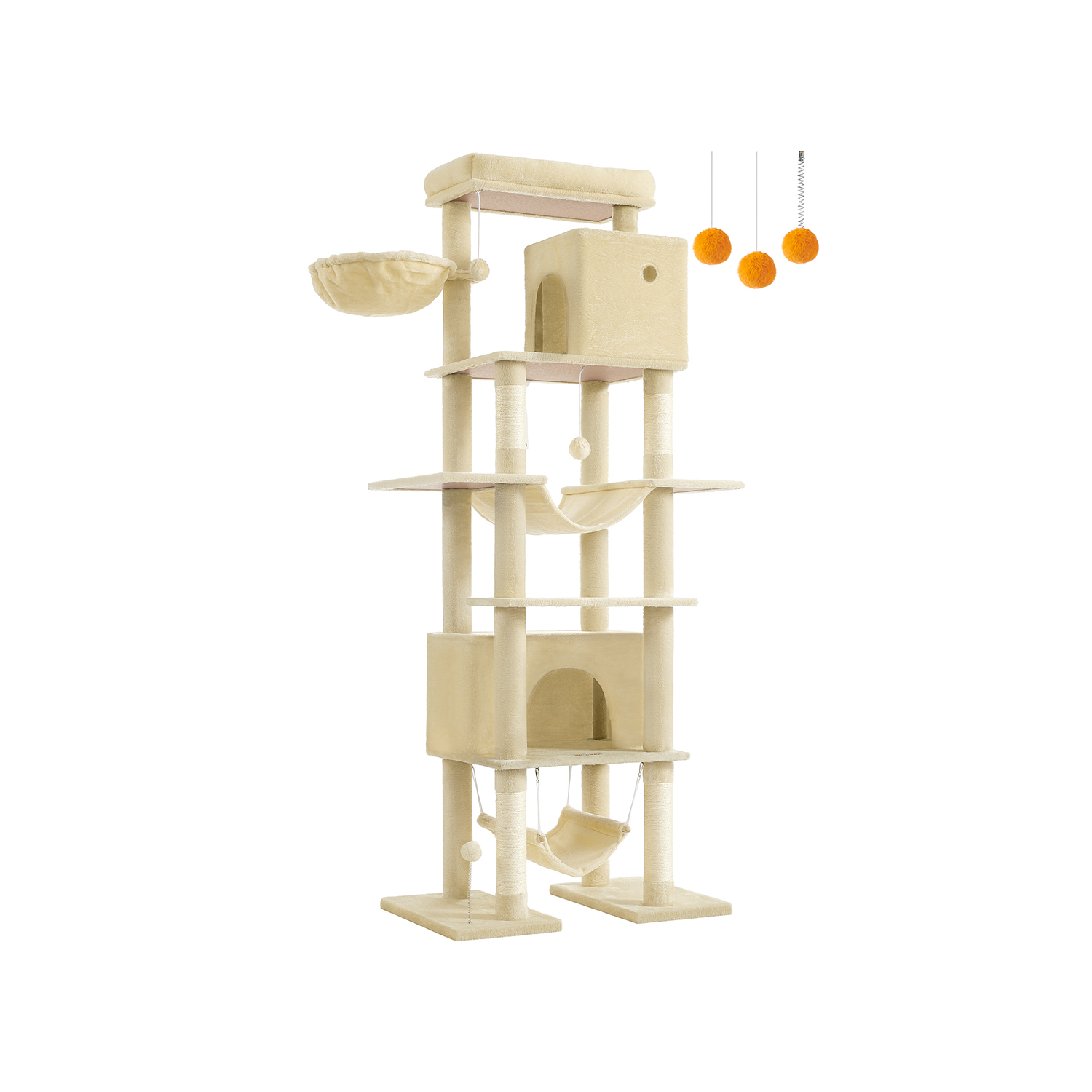 Cat Tree - FINRIA XXL Tower 201 cm Scratching Post - Beige