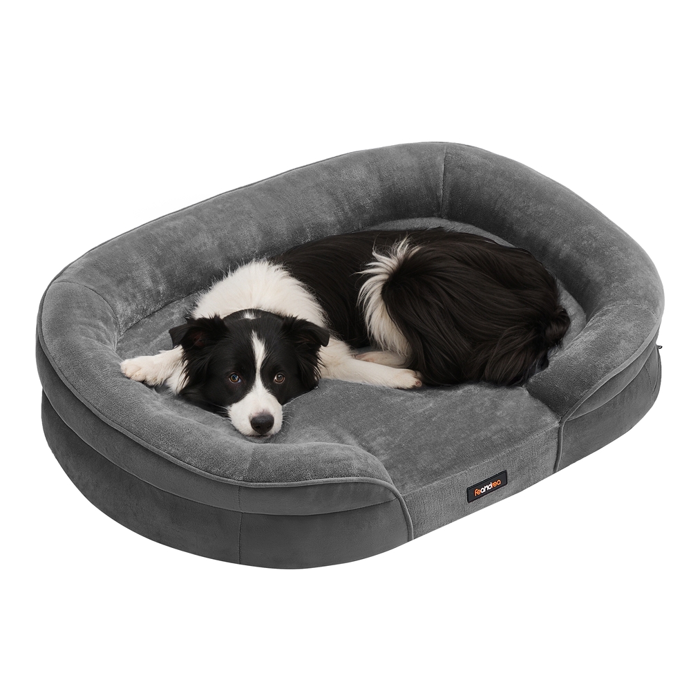 REVUVO Large Orthopaedic Dog Sofa Bed - Slate Grey