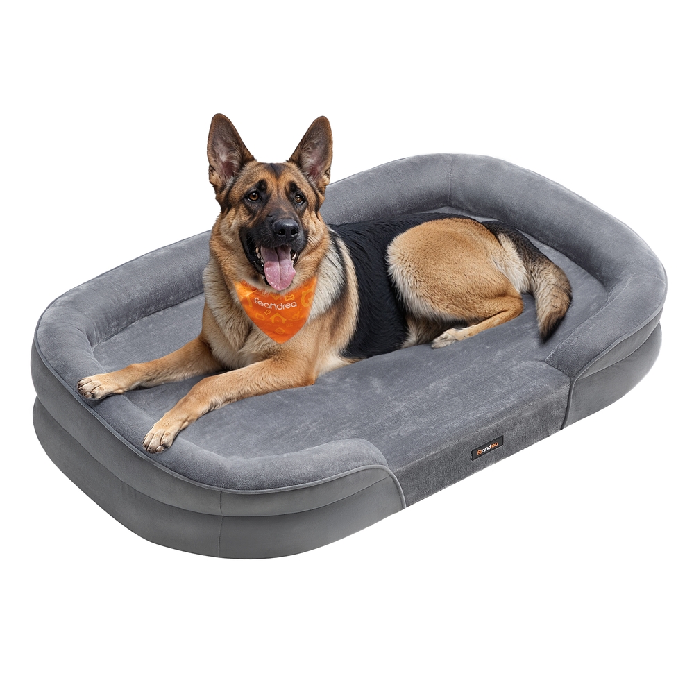 RODOTE Extra Large Orthopaedic Dog Sofa Bed - Light Grey