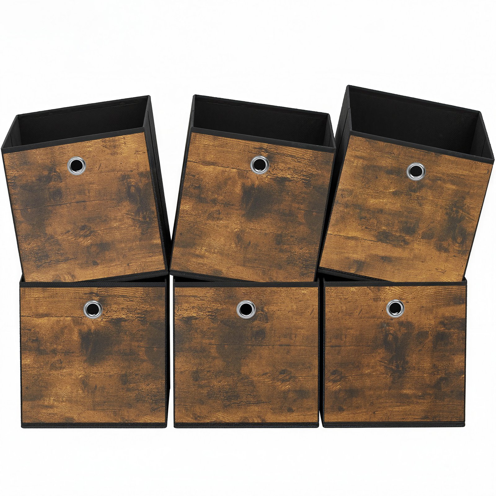 DOVENGATE Non-Woven Household Storage Boxes with Handle Set of 6 - Brown