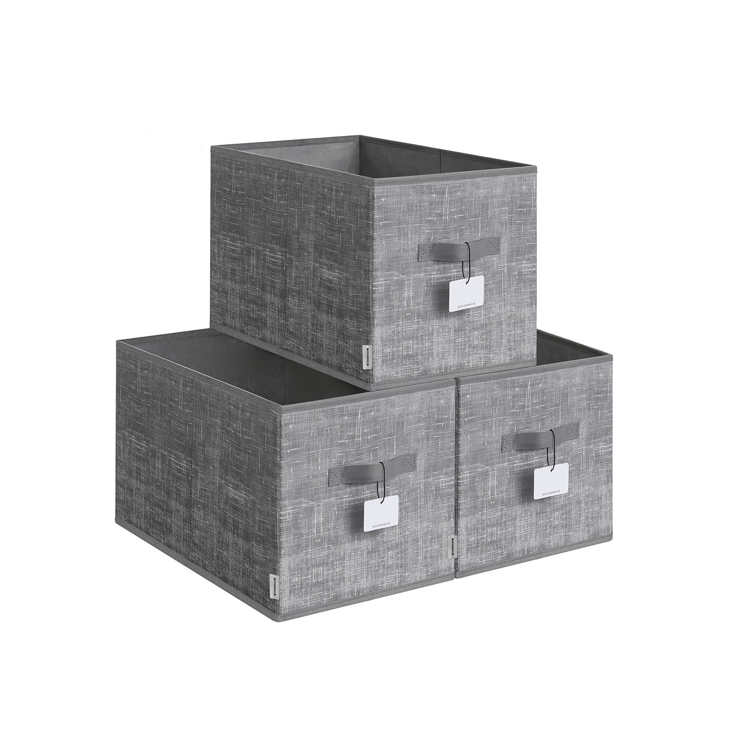 SECALY Set of 3 Collapsible Storage Boxes 30 cm - Cattail Grey