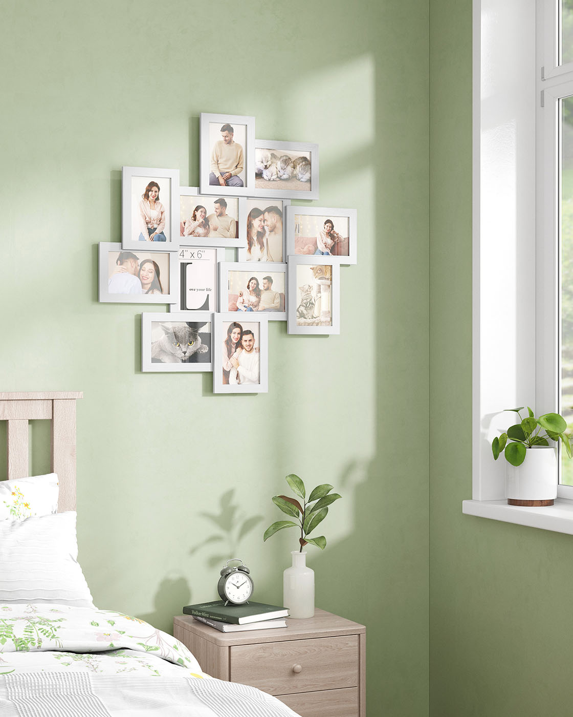 Picture Frame - ZARNIA Collage 12-Opening 4x6 Glass Front - White