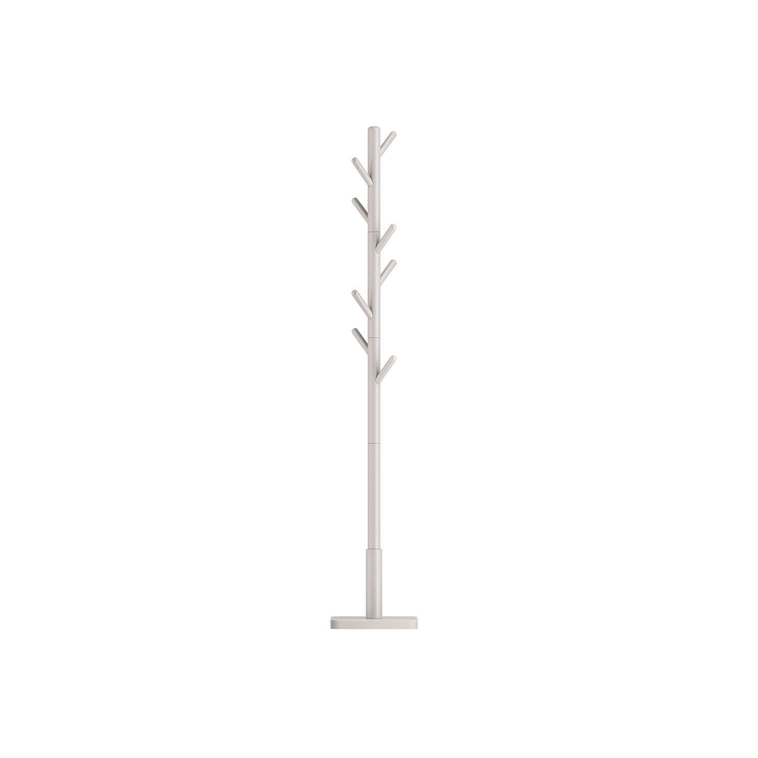 Coat Rack - VIVRAE Solid Wood Free Standing with 8 Hooks - Camel Brown