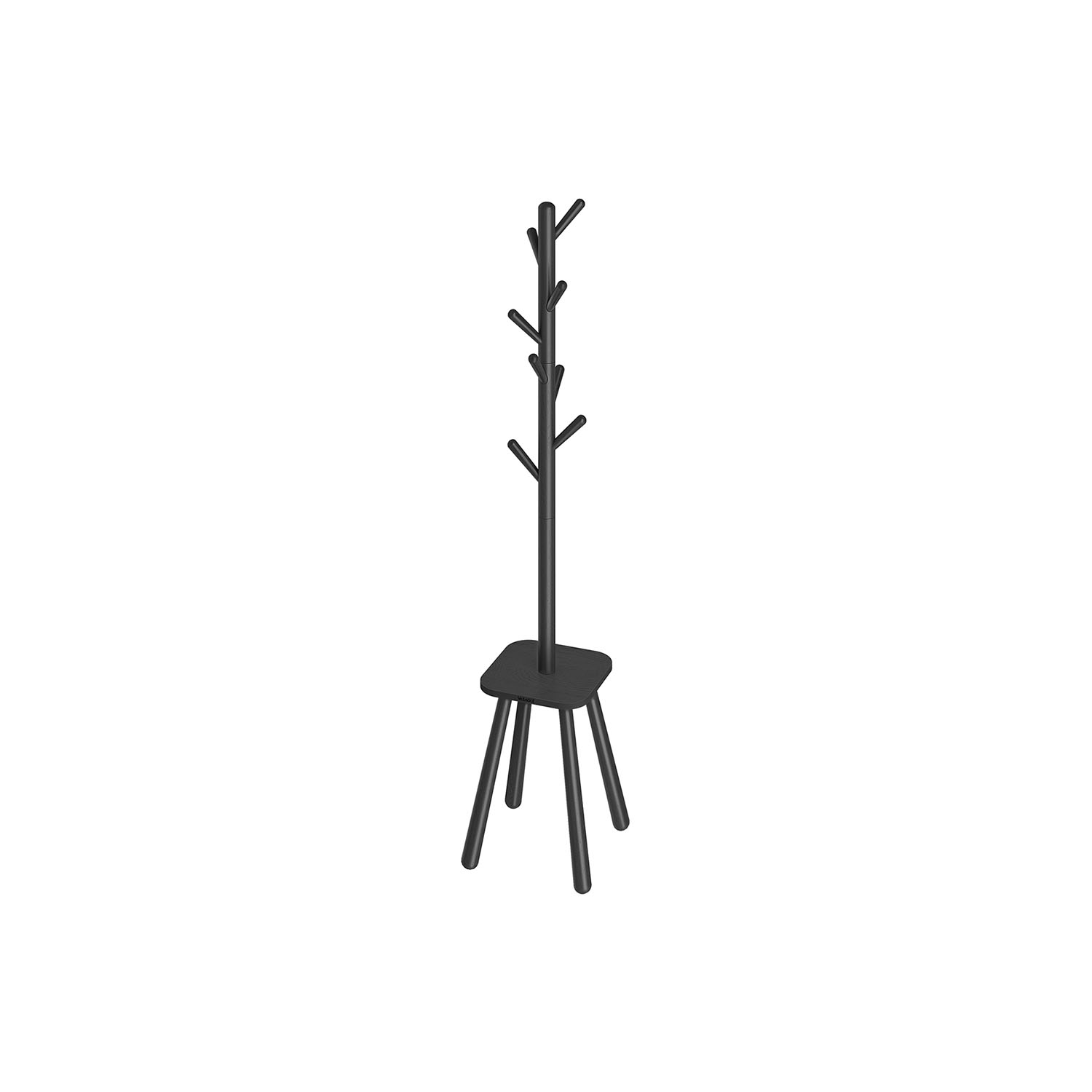 Coat Rack - VIVRAE Hall Tree Stand 170.5 cm Tall - Black