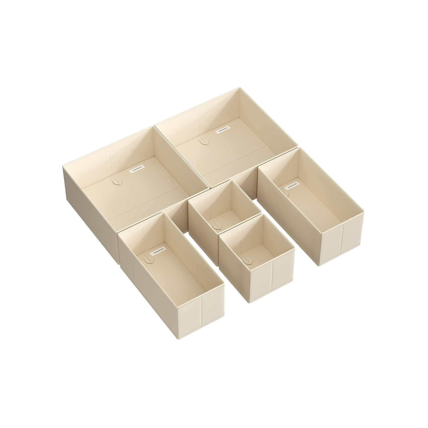Drawer Organisers - AVOVA Foldable Fabric Set of 6 - Sand Beige