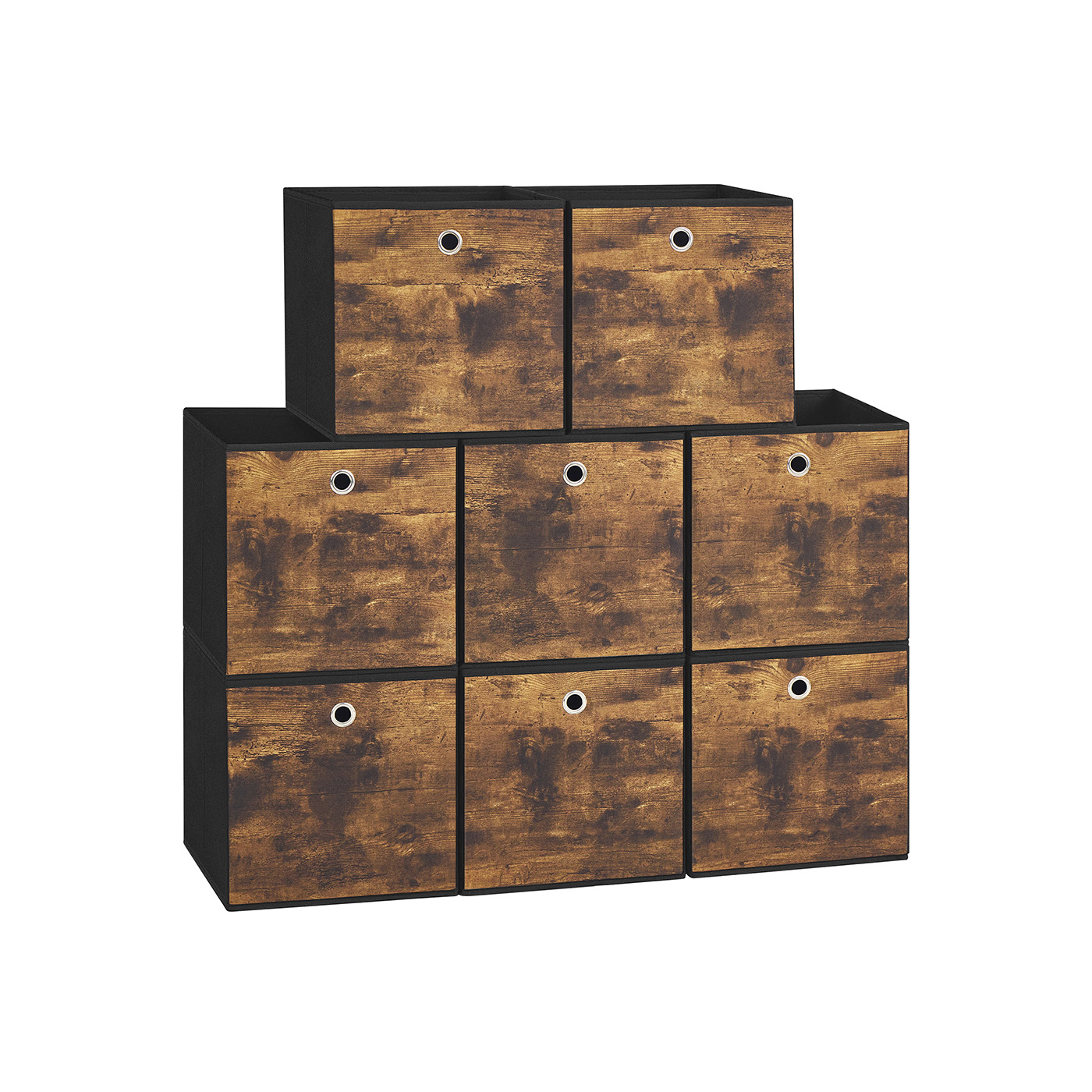Storage Cubes - VELVA 8 Foldable Fabric Storage Cube - Rustic Brown