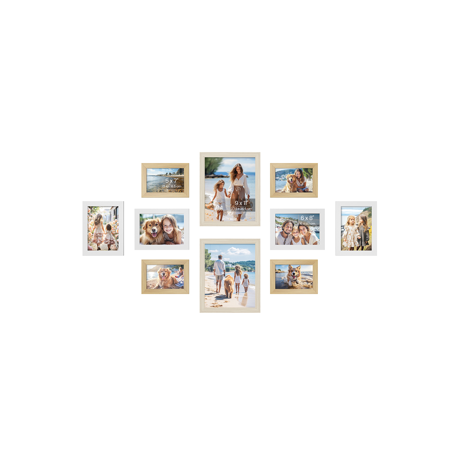 Picture Frames - ARCTA Set of 10 Plastic Front - Heather Greige