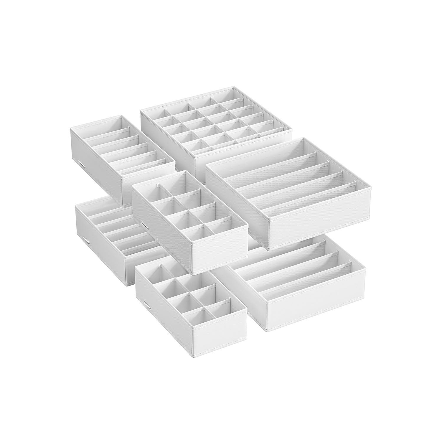Underwear Organizer - VELON Foldable Drawer Organizers Set of 8 - White