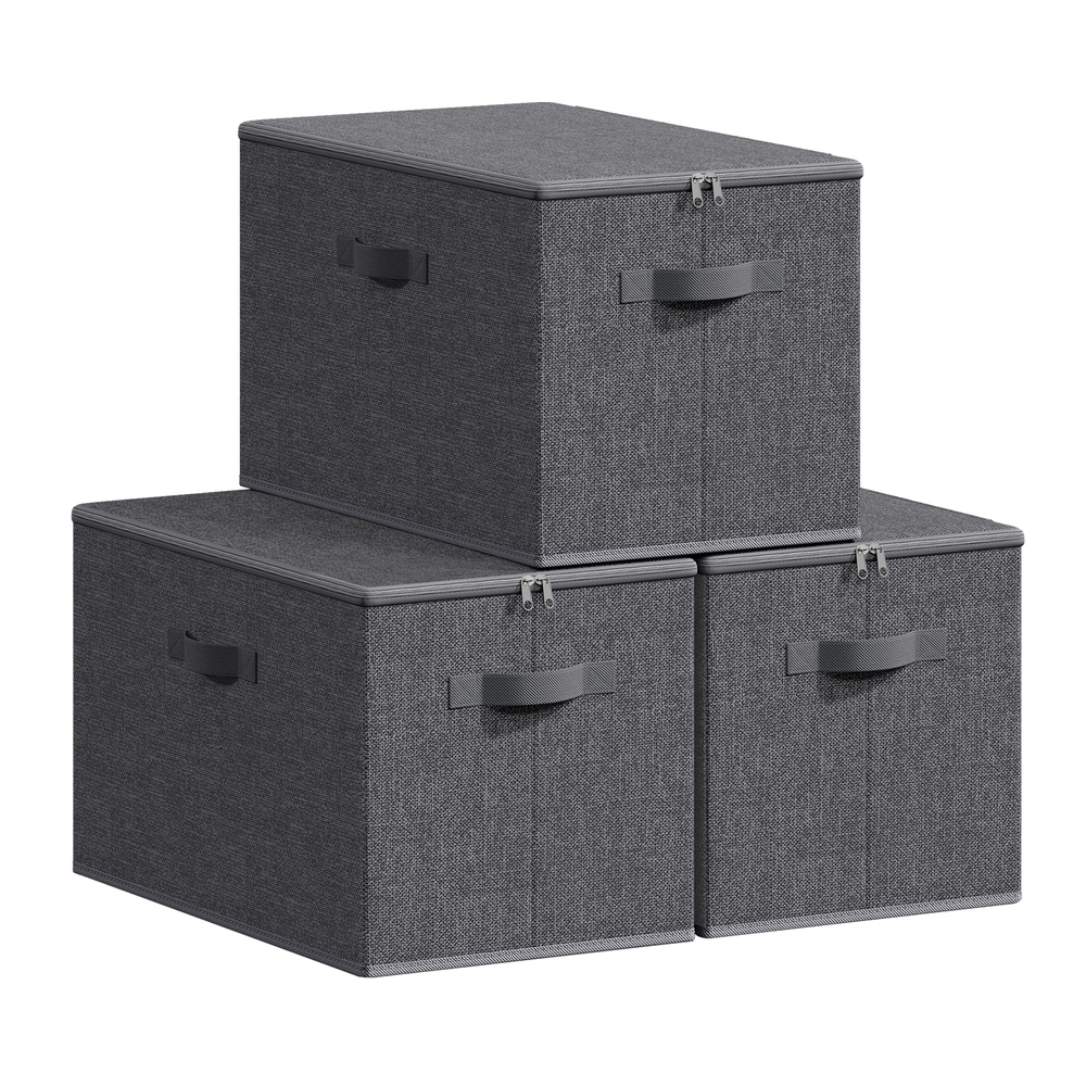 TABADE Set of 3 Foldable Storage Boxes - Slate Grey