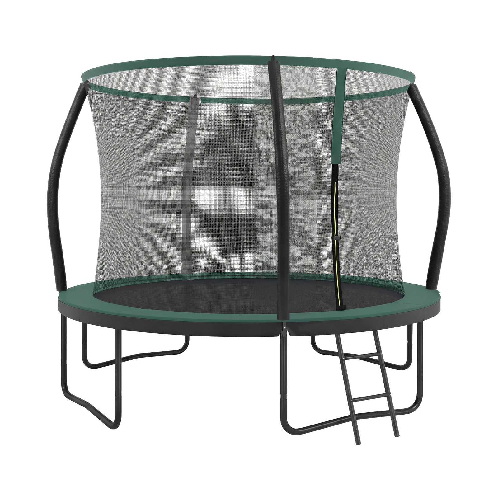 TAKILE 10 ft Kids Outdoor Trampoline with Safety Net - Black and Green