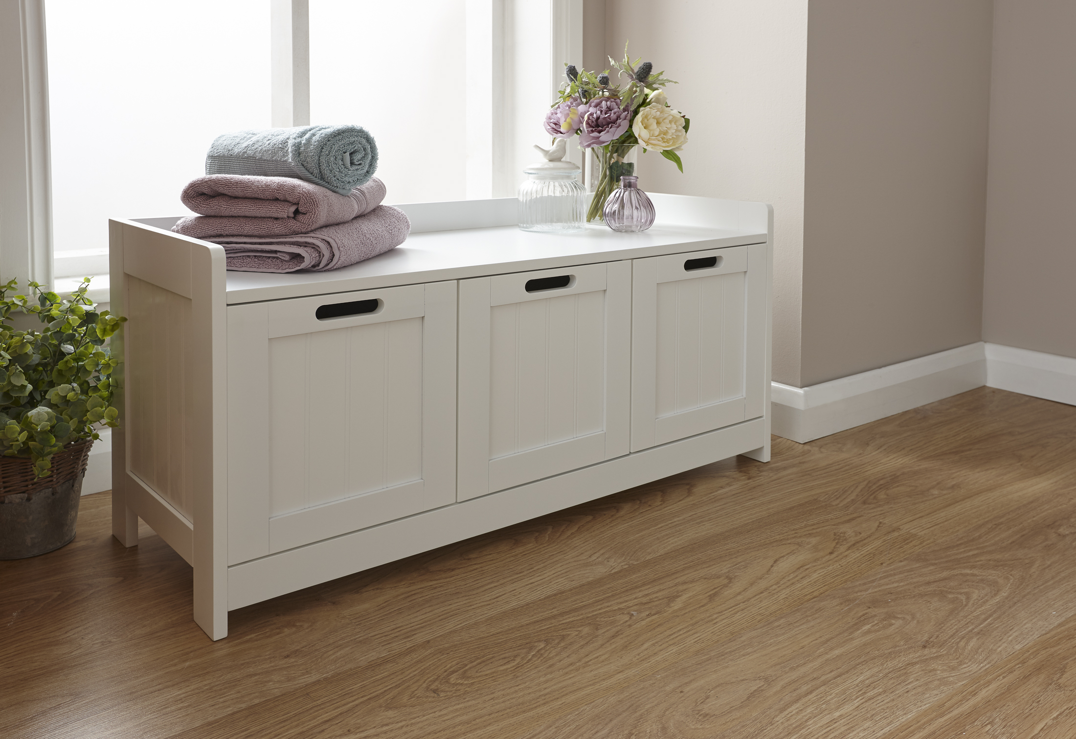 Colonial 3 Door Storage Unit - White