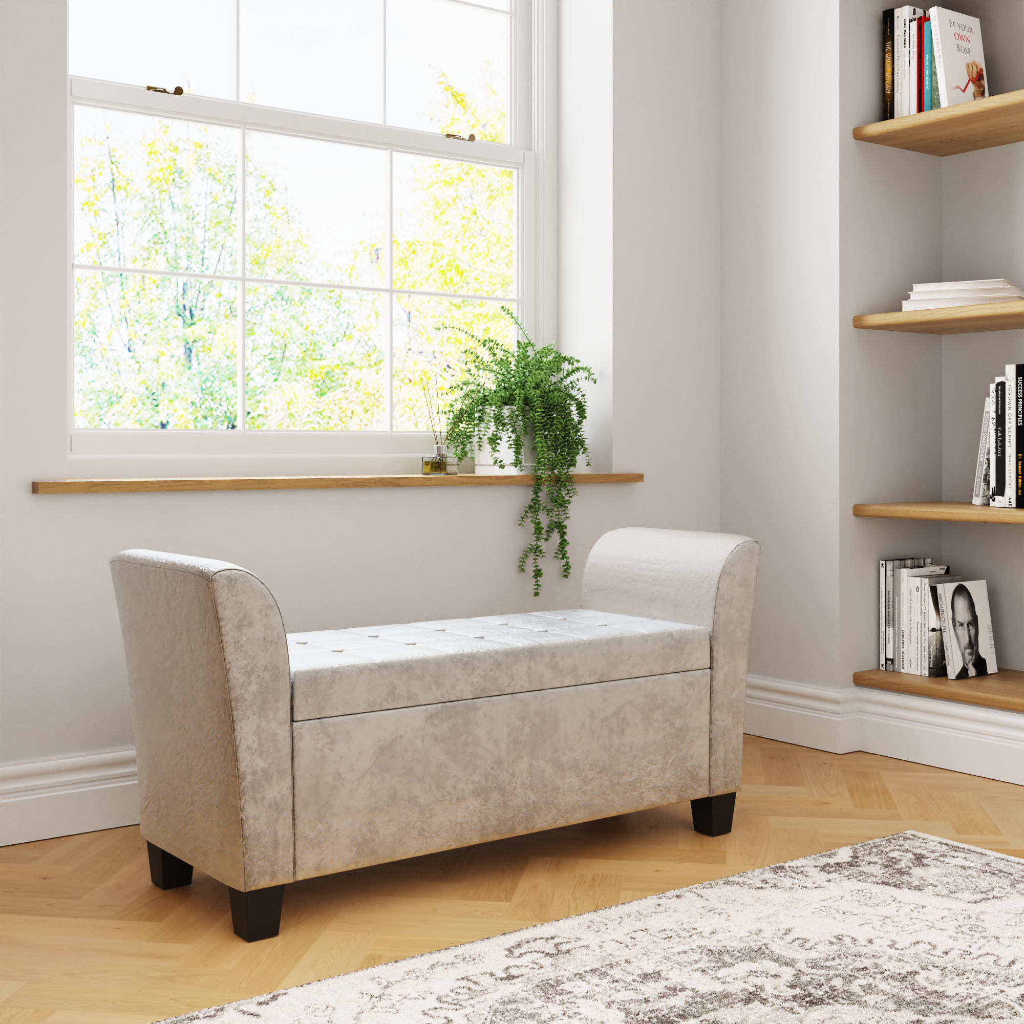 Verona Window Seat Oyster Crushed Velvet