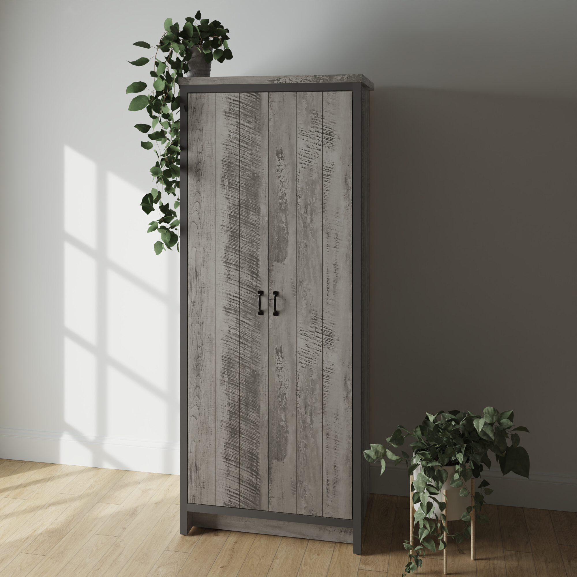 BELONA 2 Door Wardrobe Grey - 73cm
