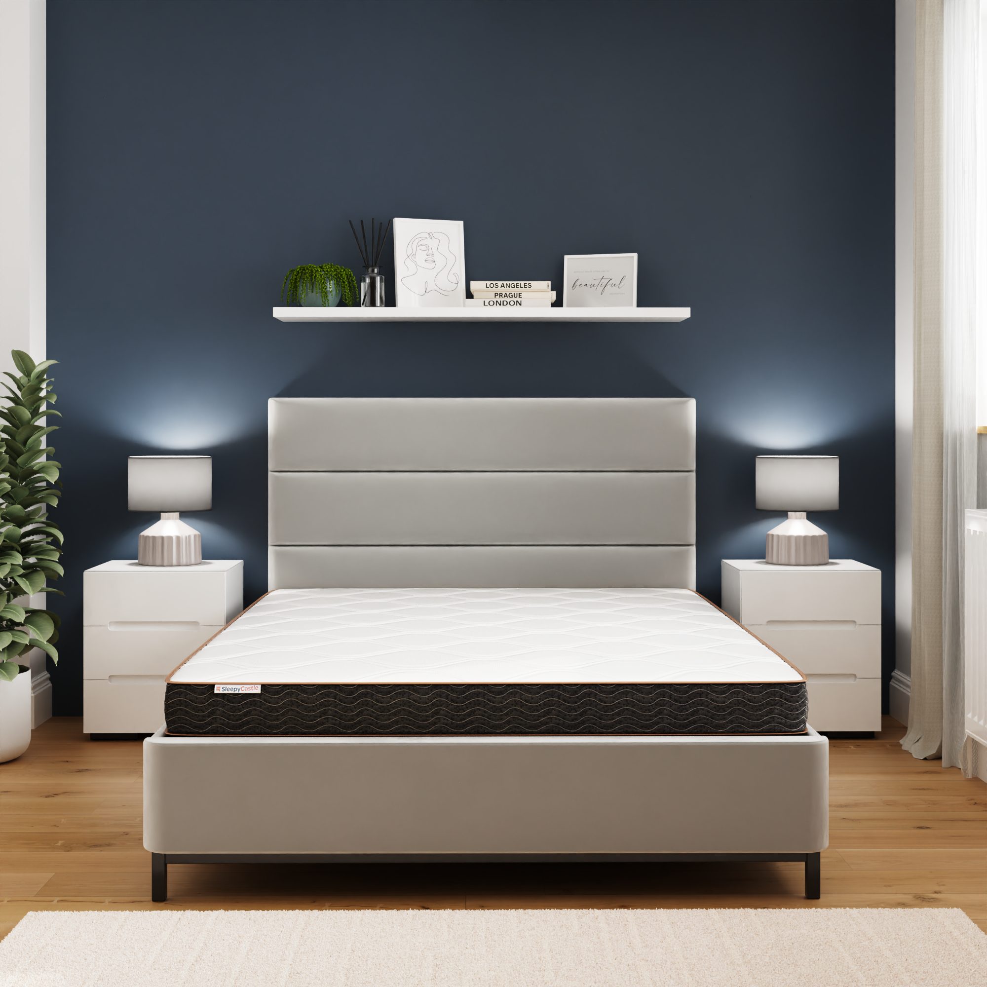 Double Mattress - ANGELA 4ft6 Bonnell Spring High Quality Durable Mattress White