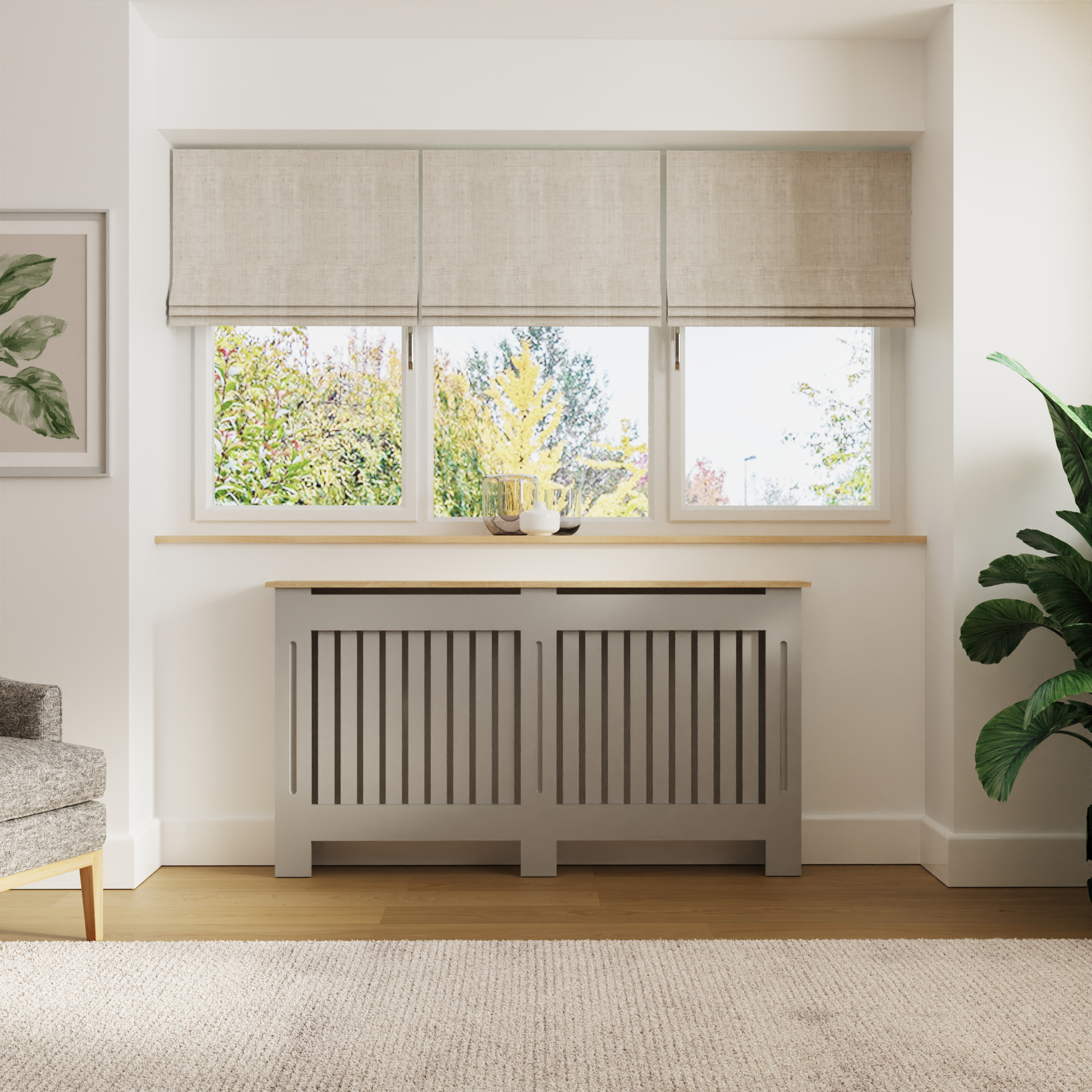 Radiator Cover - Emily Radiator Cover Large Grey and Oak