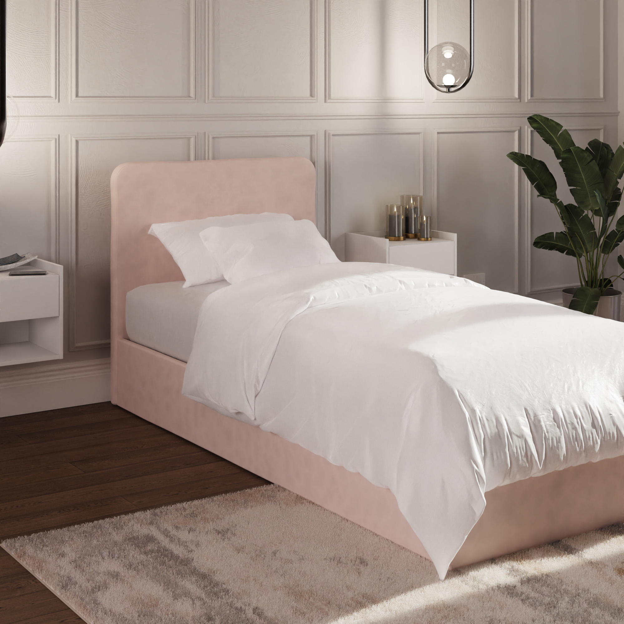 Single Bed - CHESWICK 3ft Ottoman Soft Pink