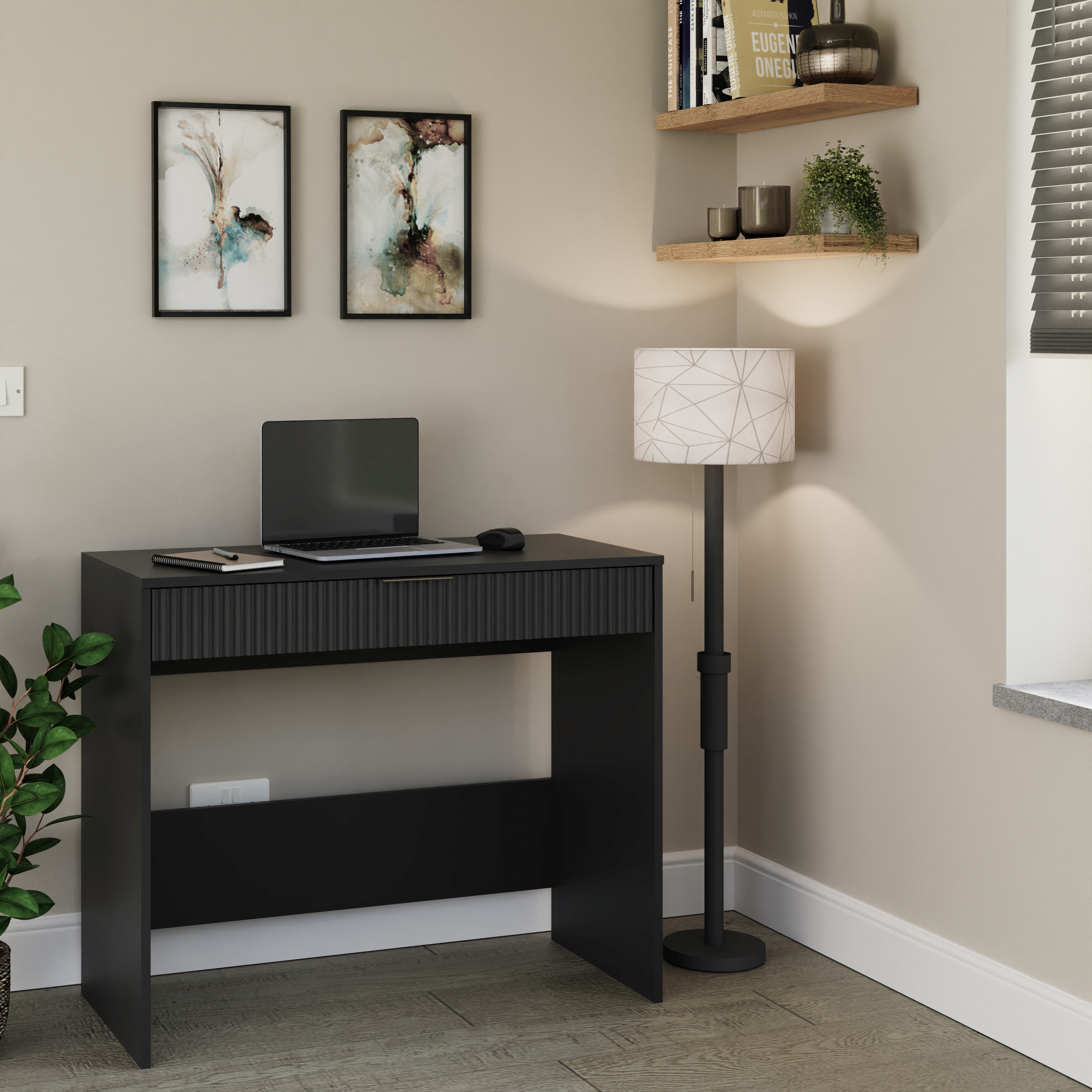 Dressing Table - RANKIN Dresser Black 90cm