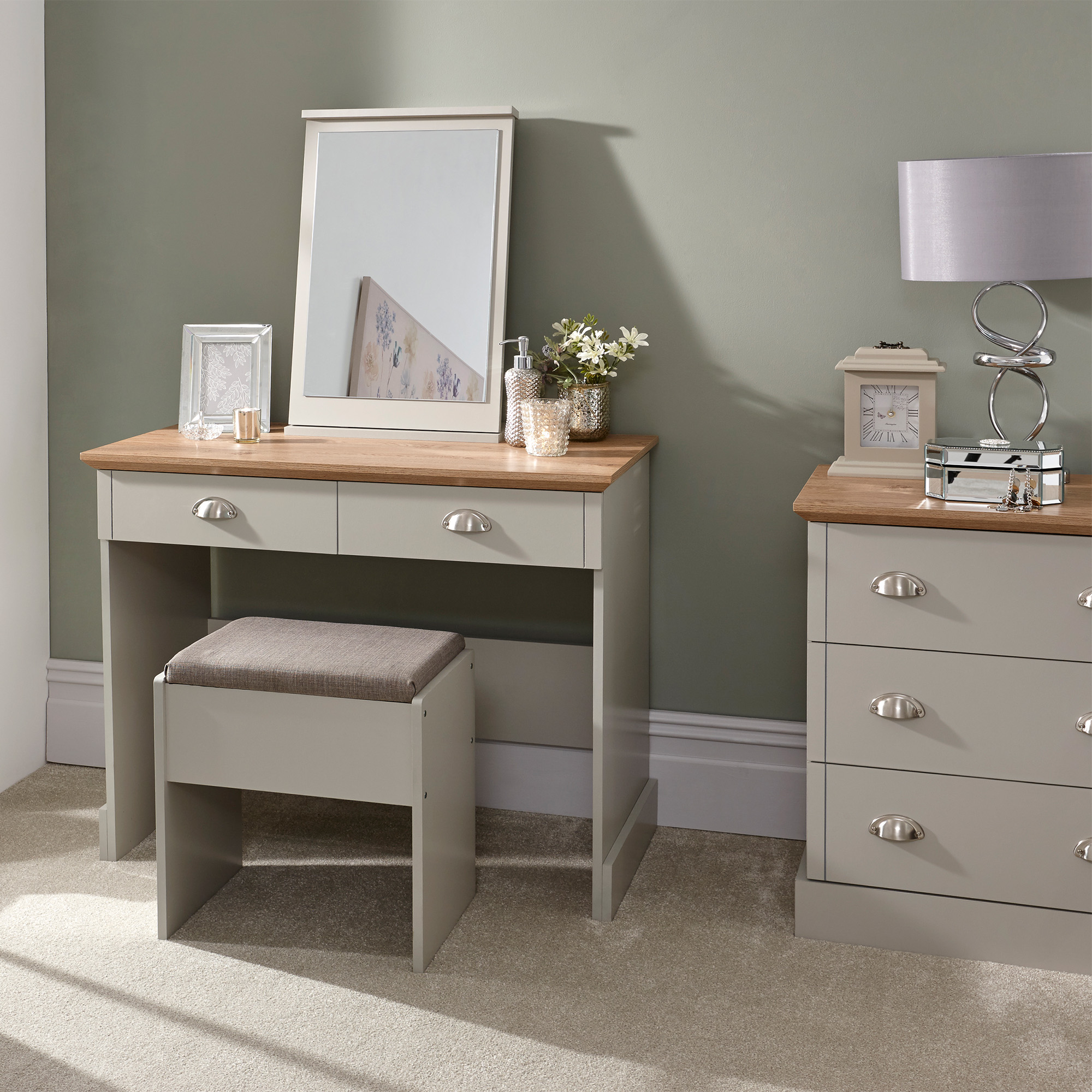 Dressing Table - KENDAL Dresser Grey 90cm