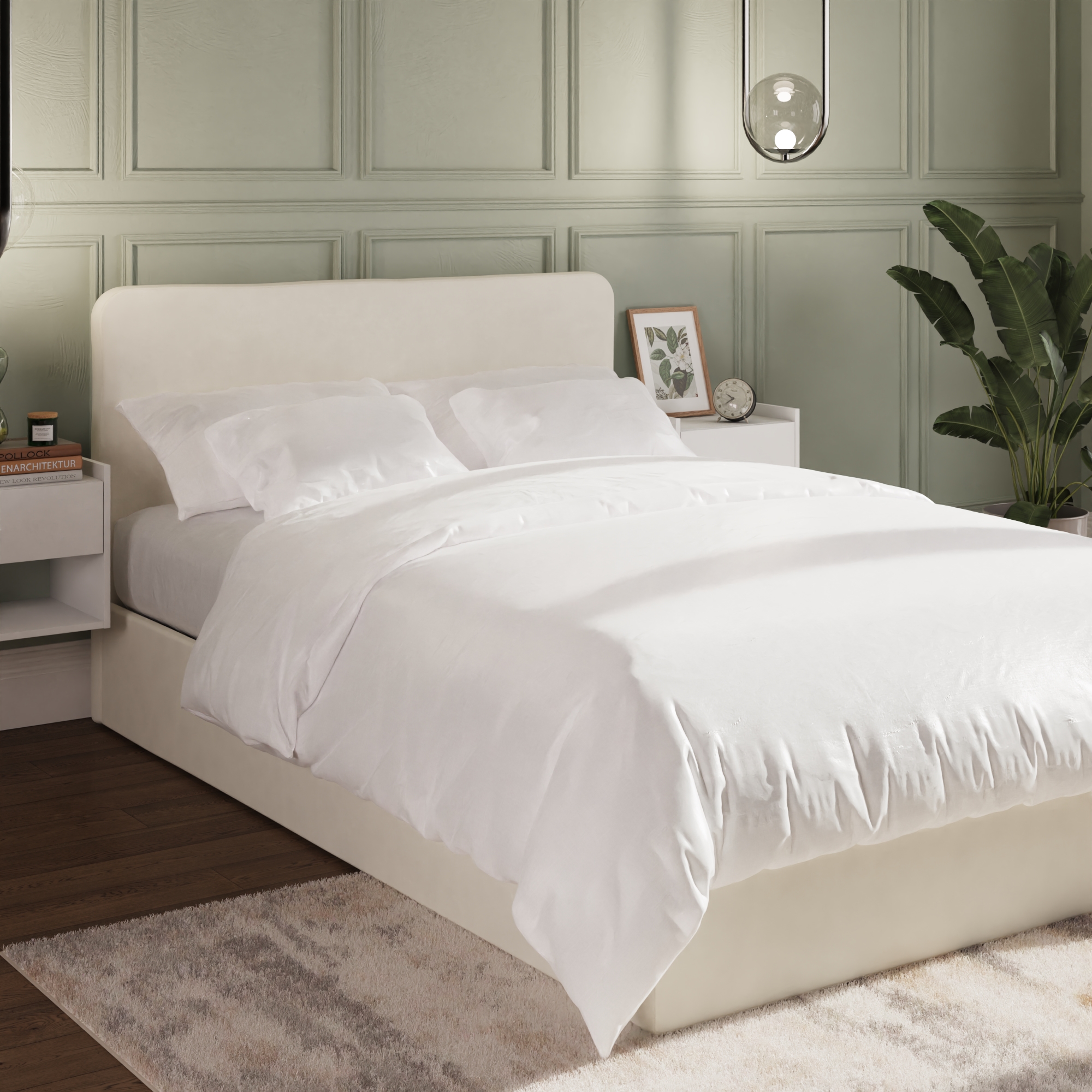 Small Double Bed - CHESWICK 4ft Ottoman Natural