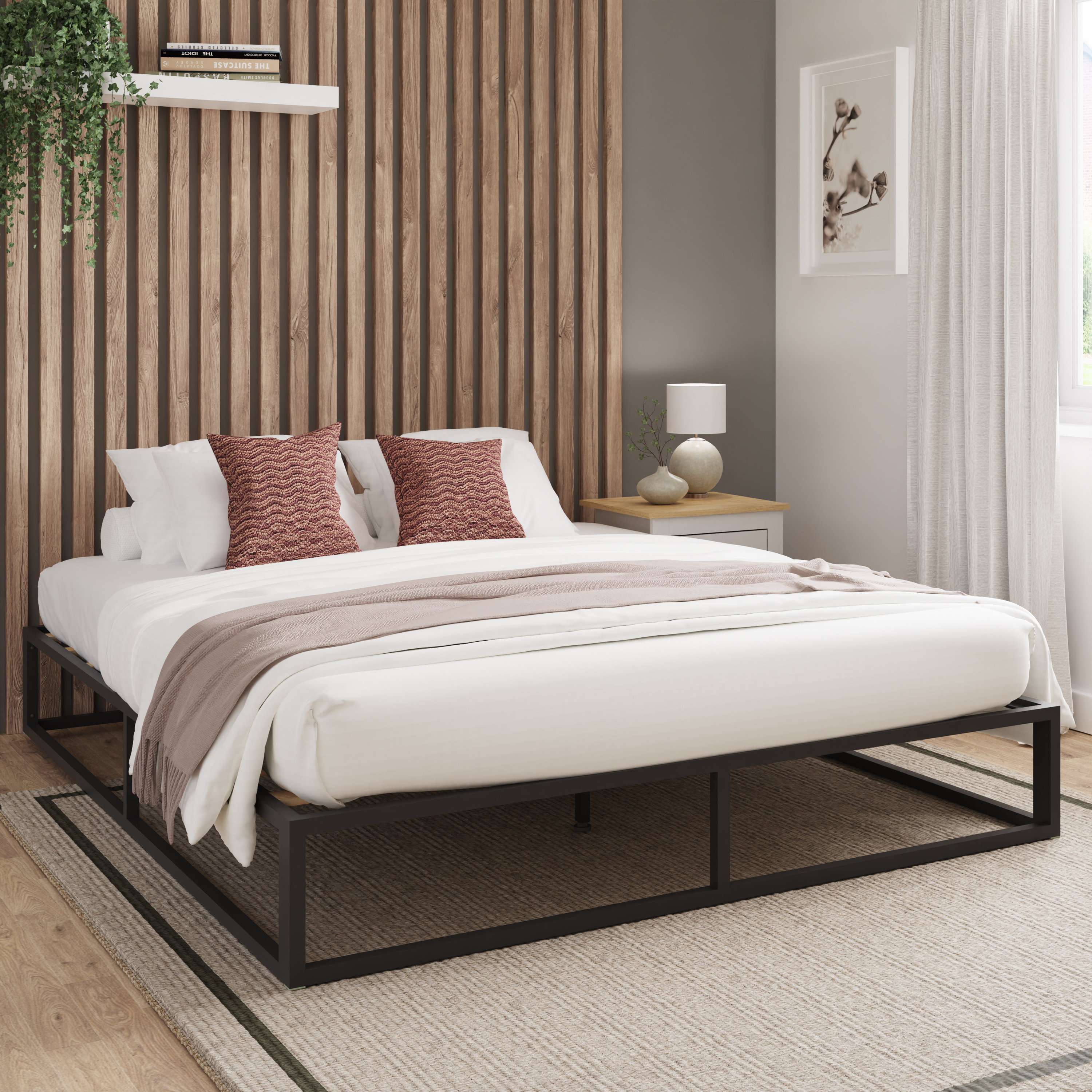 Platform Bed 135cm Black