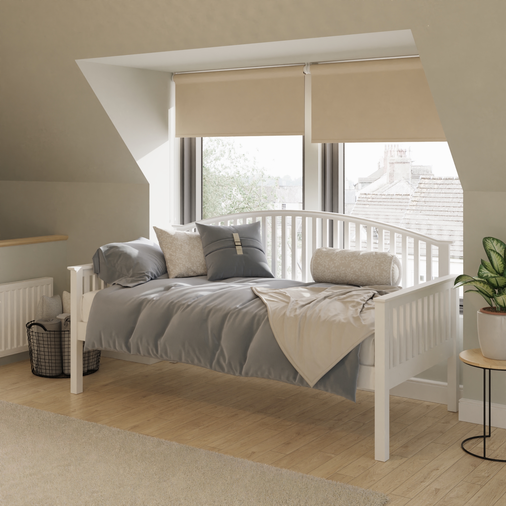 Madrid Wooden Day Bed Only White