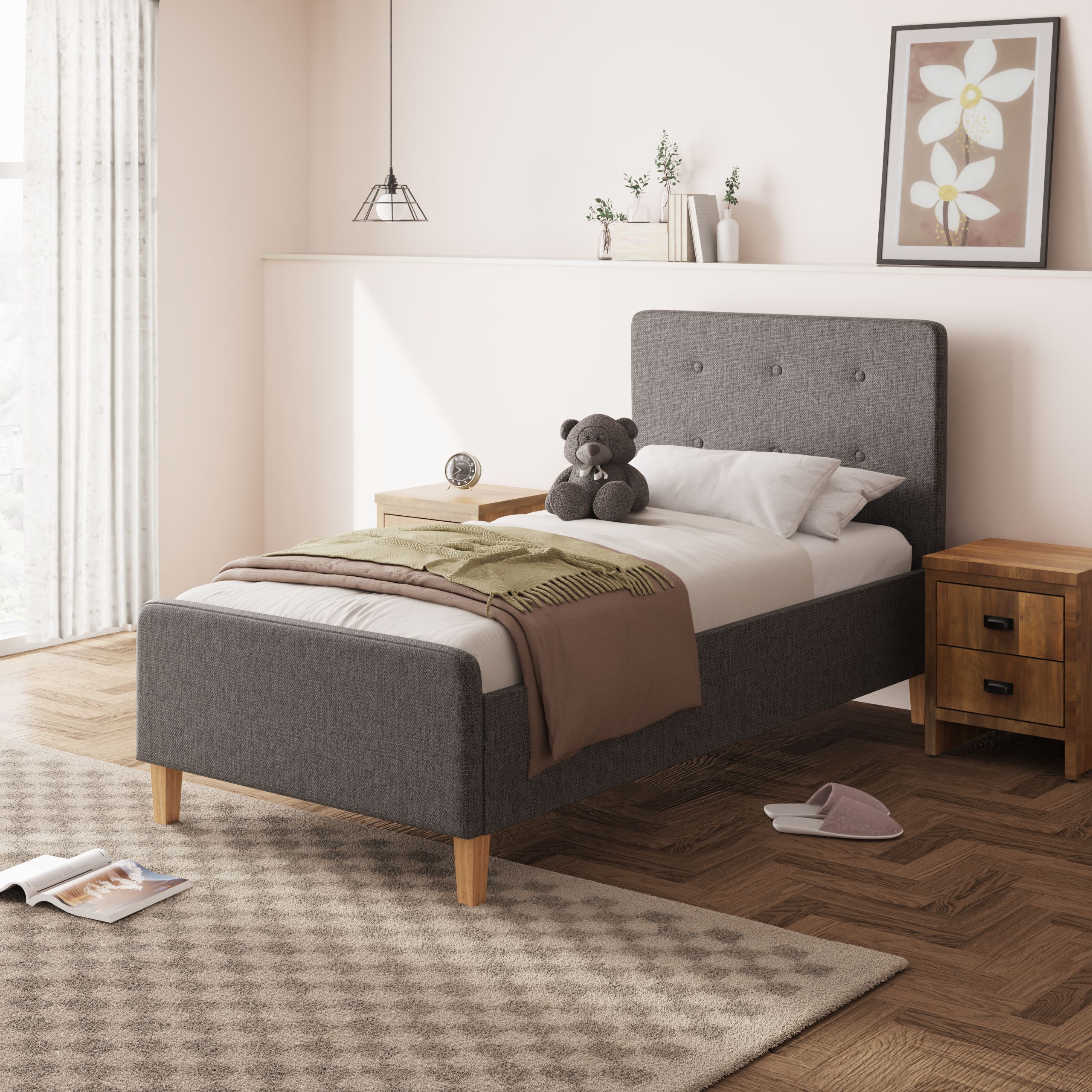 Ashbourne 90cm Ottoman Dark Grey