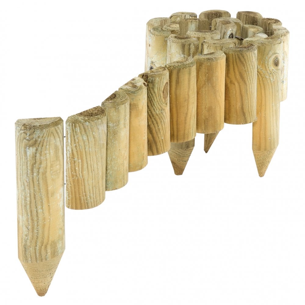 BRISTEN Pack of 2 Wooden Spiked Log Roll 12-Inch - Natural