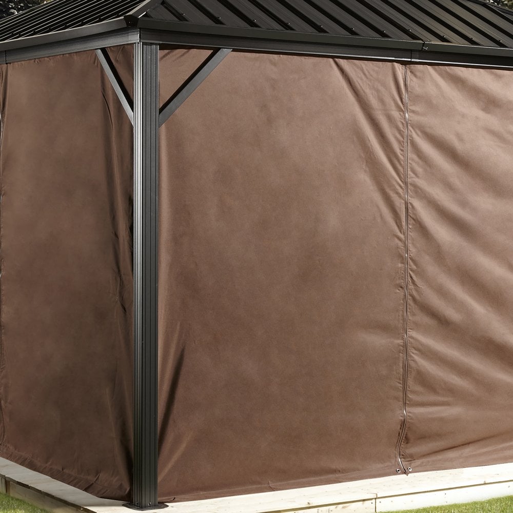 KINGSLEY Sojag Gazebo Curtains Polyester 3m x3m - Brown