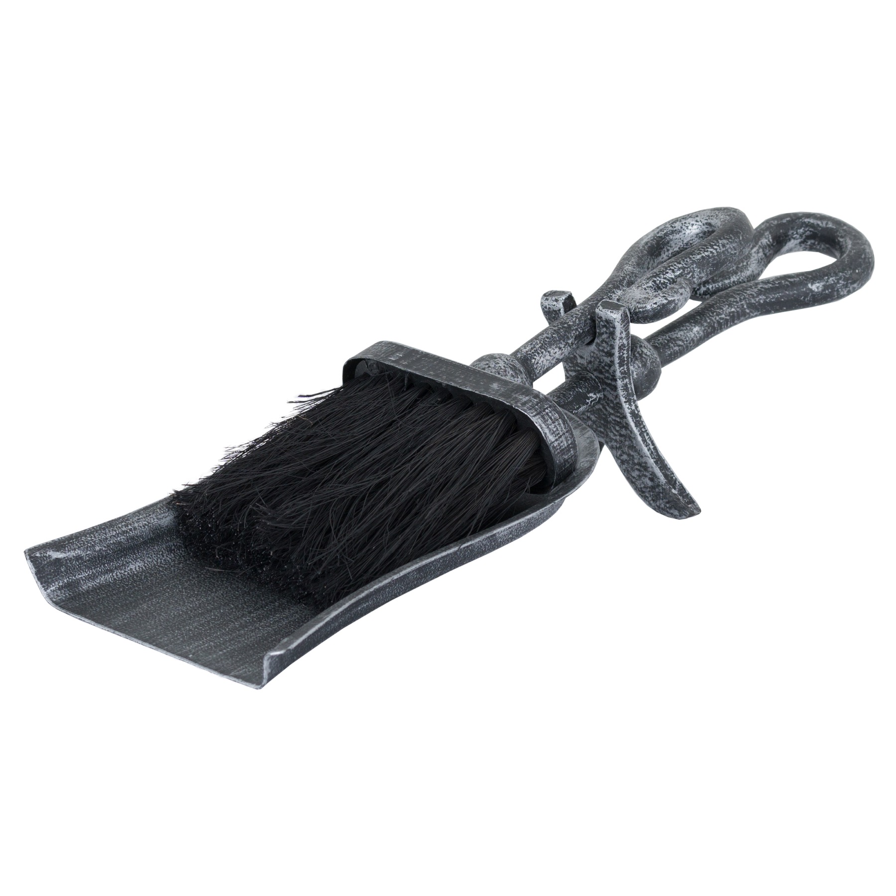 Brushed Steel Crook Top Hearth Tidy Set - Silver