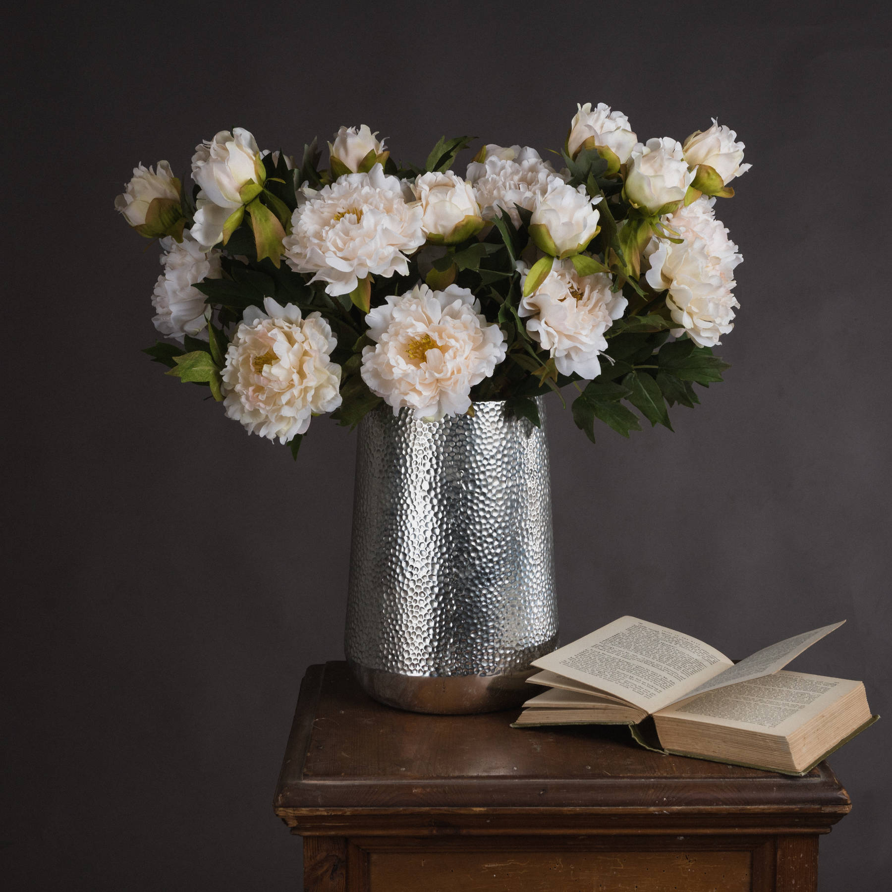 White Fashion Peony - Plastic