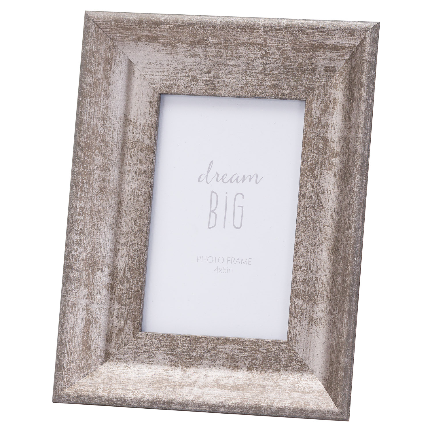 Simple Design Convex Photo Frame 4X6 - Matt Silver