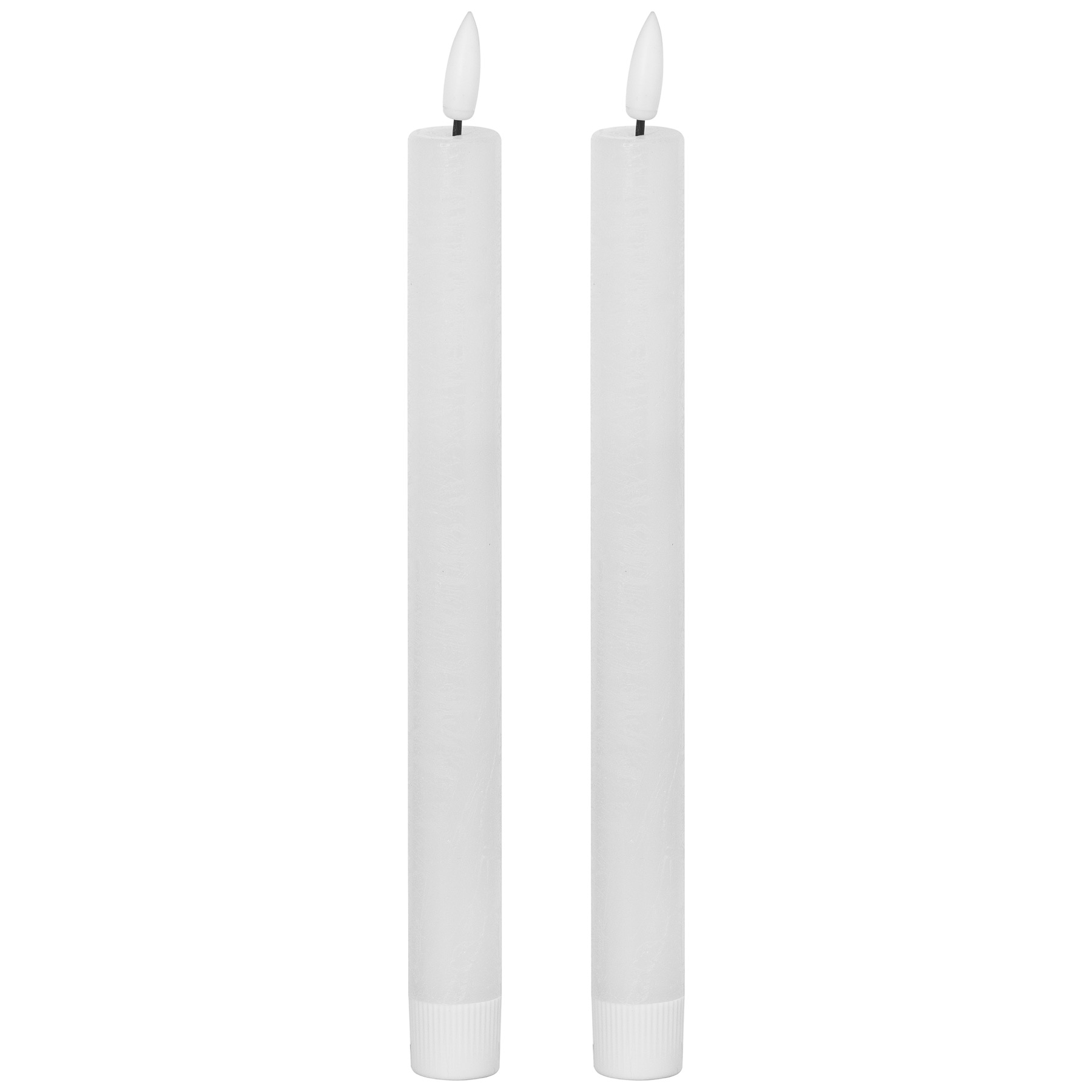 Delux Collection Natural Glow Set of 2 LED Dinner Candles - White