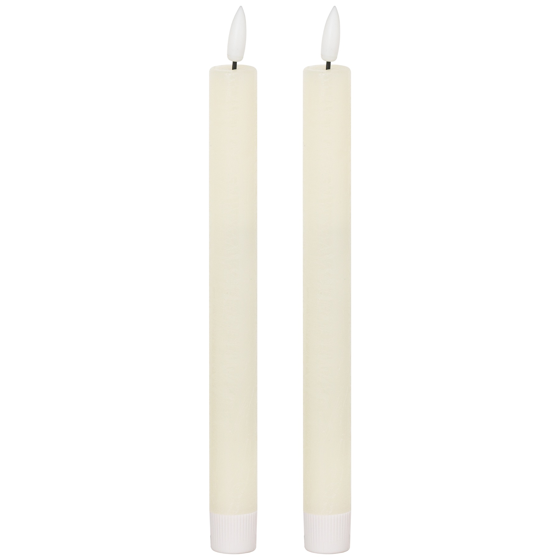 Delux Collection Natural Glow Set of 2 LED Dinner Candles - Ivory