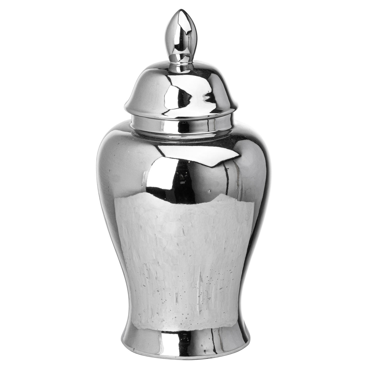 Chrome Large Ginger Jar - Silver