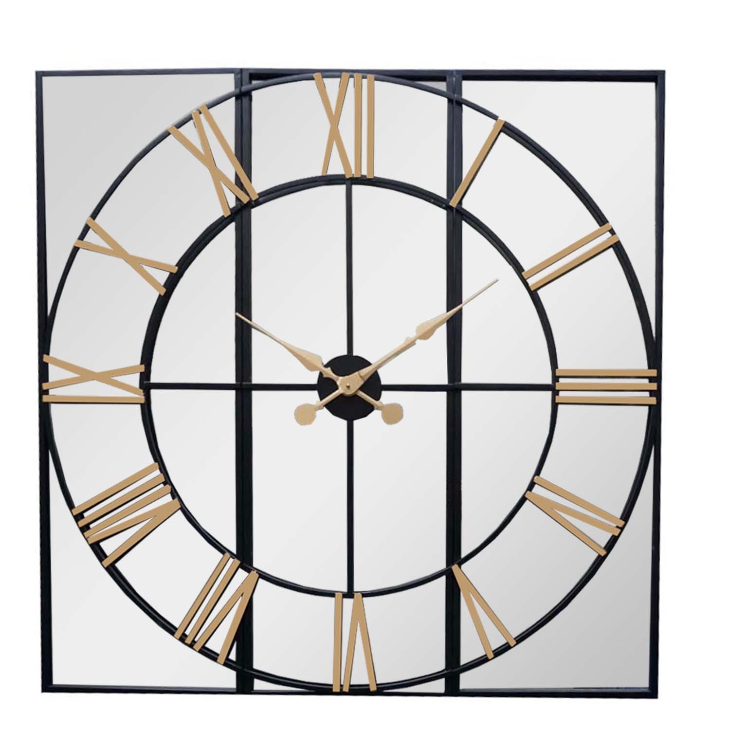 Brooklyn Wall Clock - Black And Gold