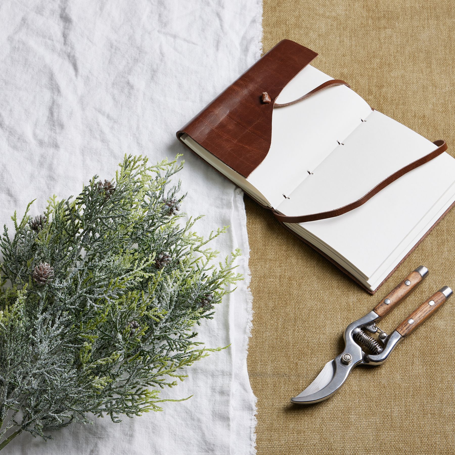 Brian Collection Frosted Pine Spray Stem With Pinecones