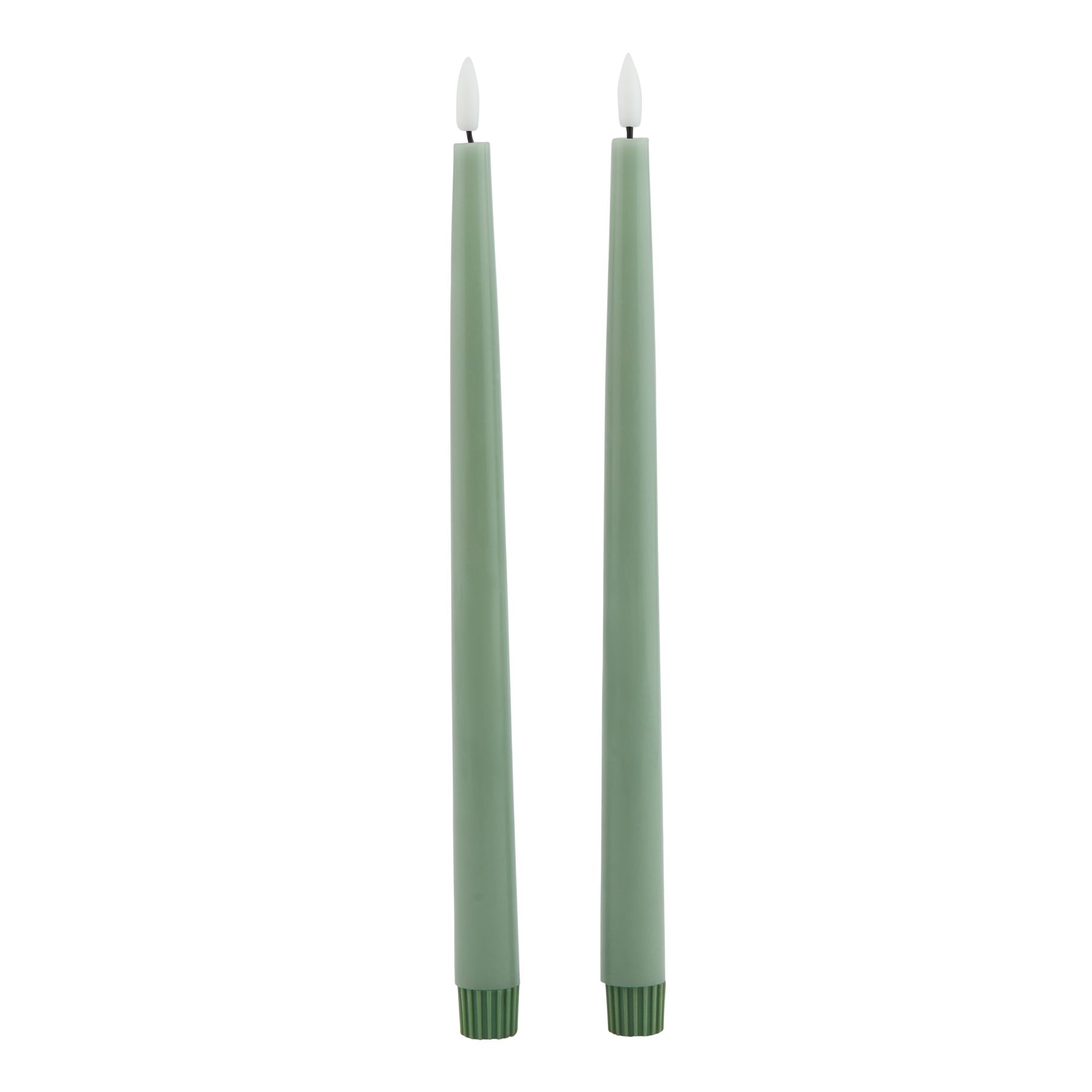 Delux Collection S/2 Sage LED Wax Dinner Candles