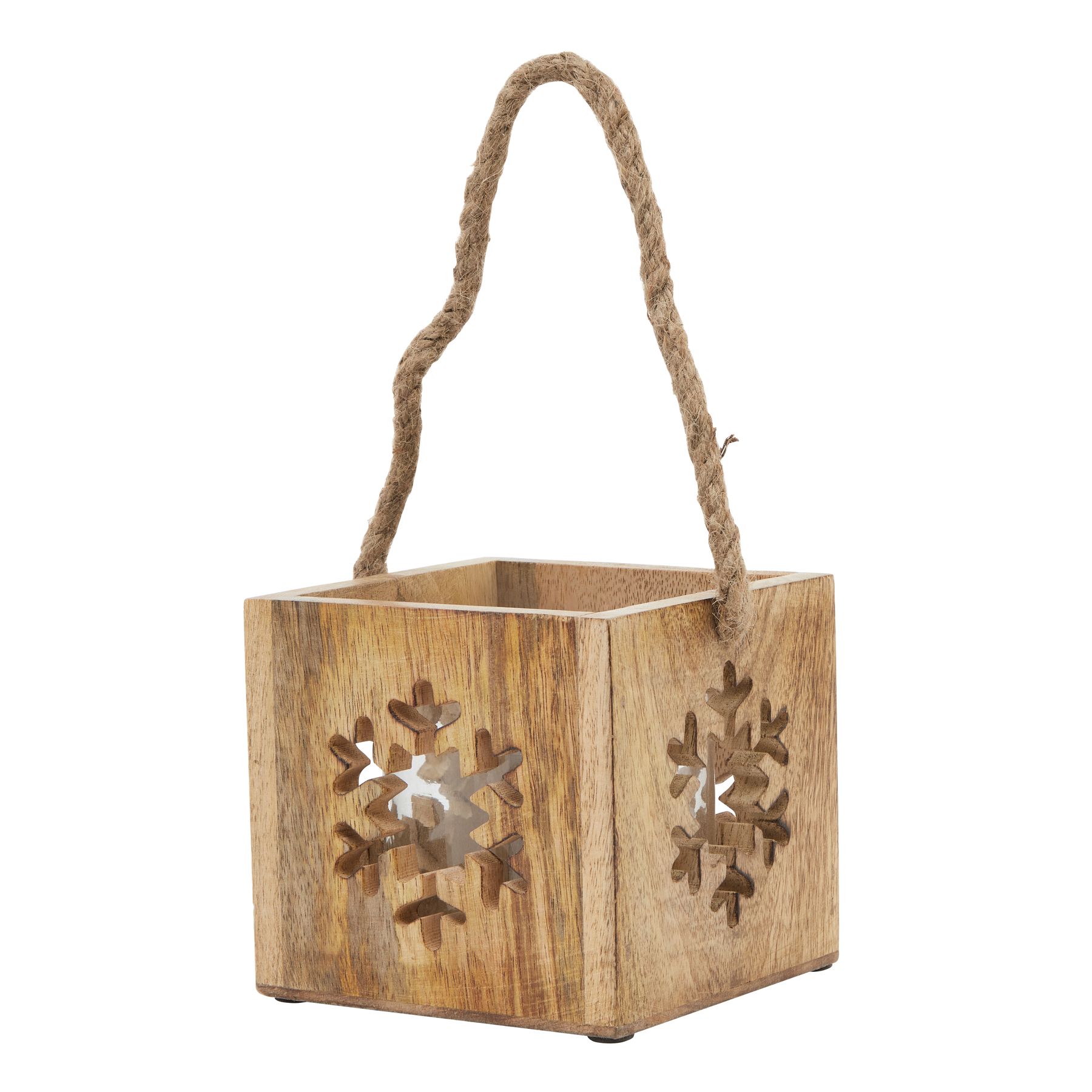 Natu Wooden Snowflake Tealight Holder