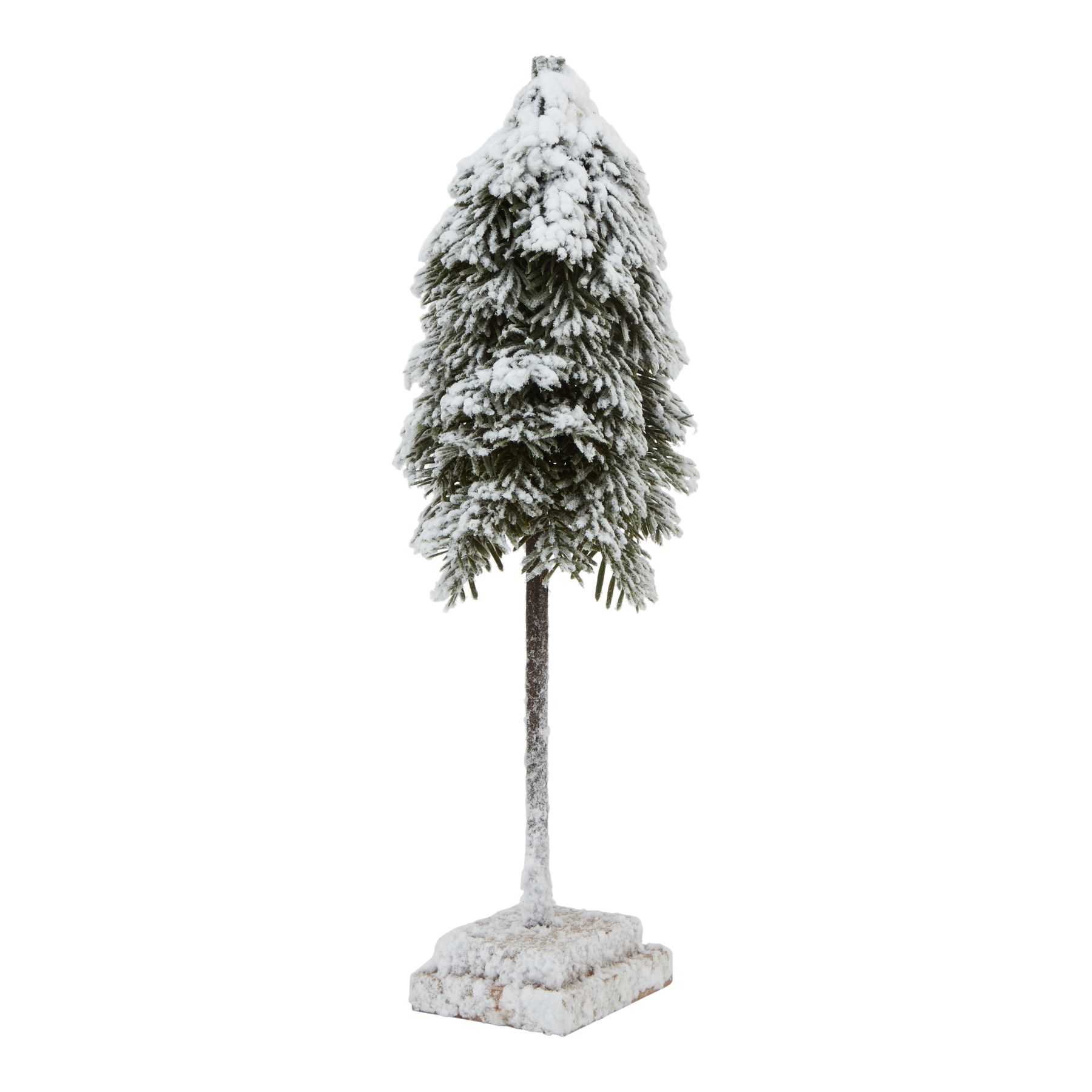 Snowo Cedar Tree On Wood Block - Medium