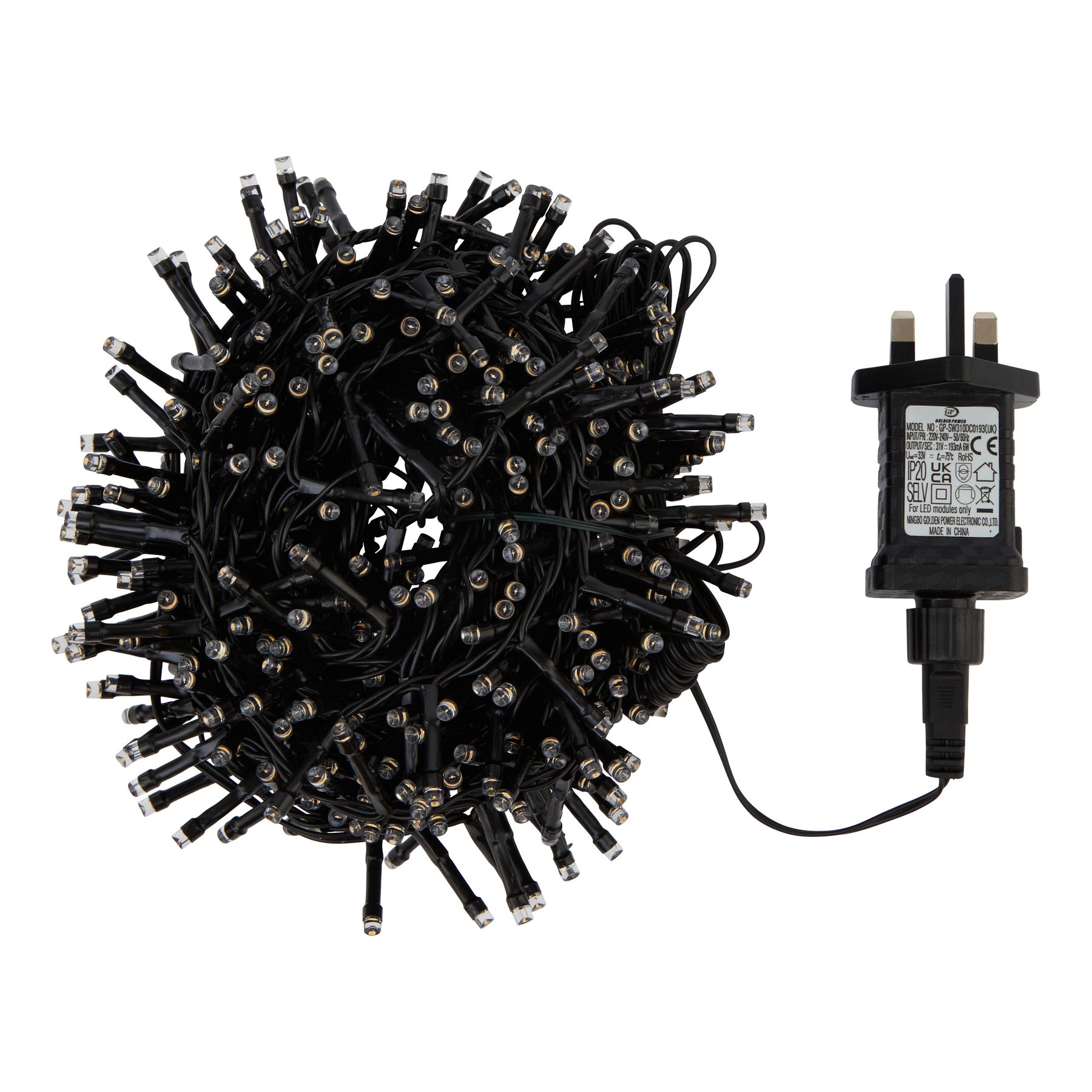 LED Warm 12.5M Plug Christmas String Lights - White