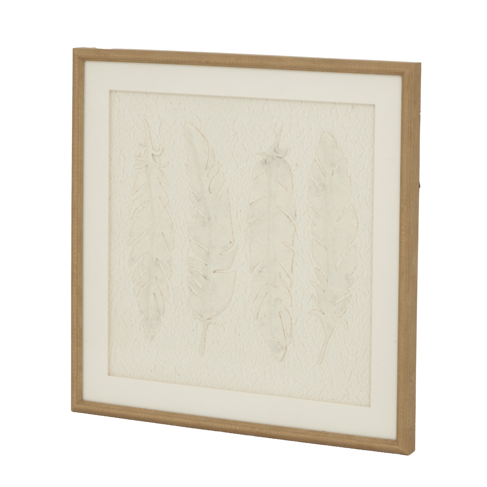 Alti White Feathers Art In Beaded Frame