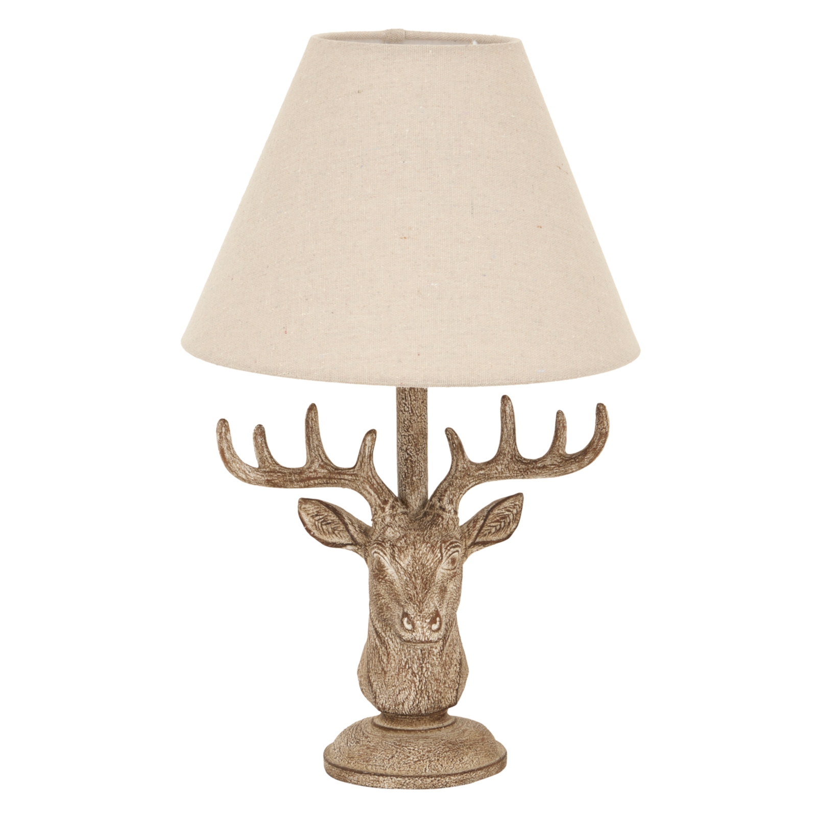 Stonewashed Stag Head Table Lamp