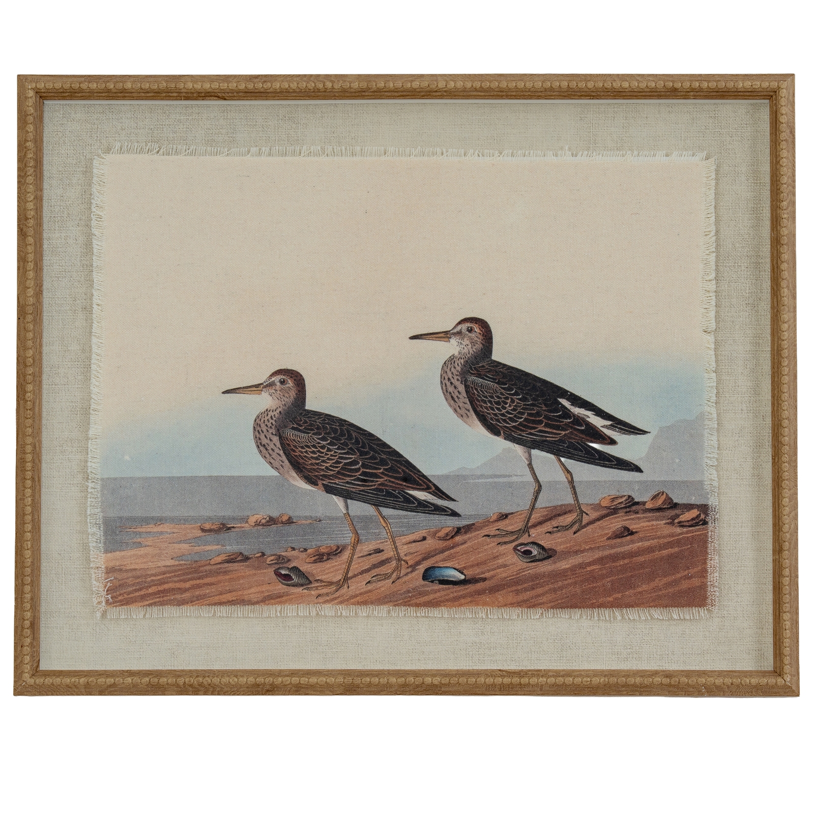 Flor Sandpipers Art In Beaded Frame