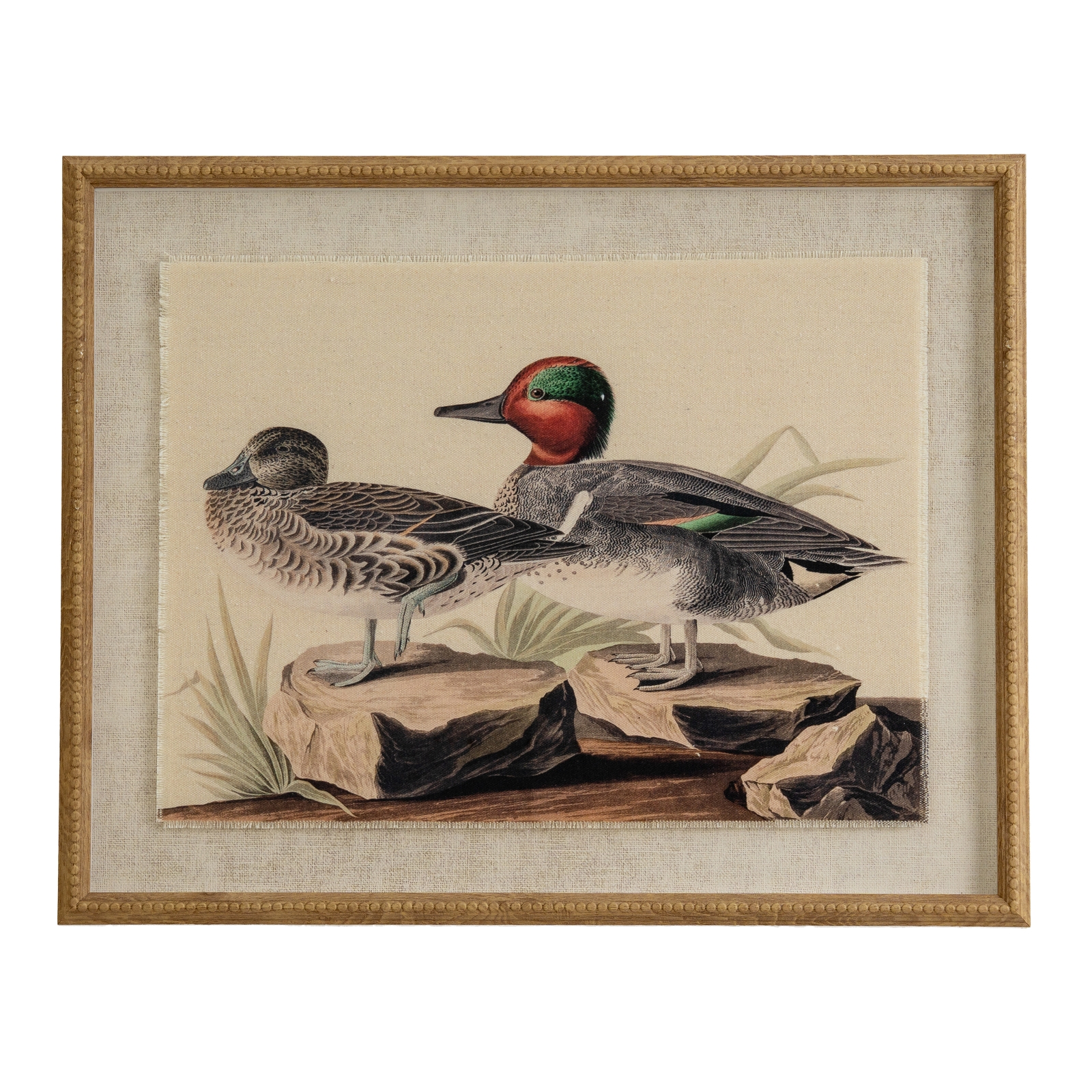 Flor Teals Art In Beaded Frame