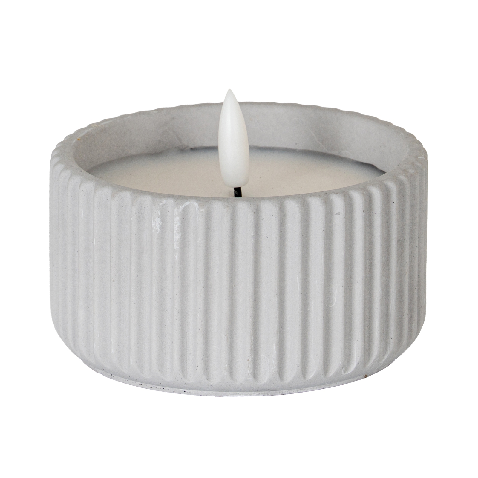 Luxo Natural Glow Chalk Ribbed LED Candle - Small