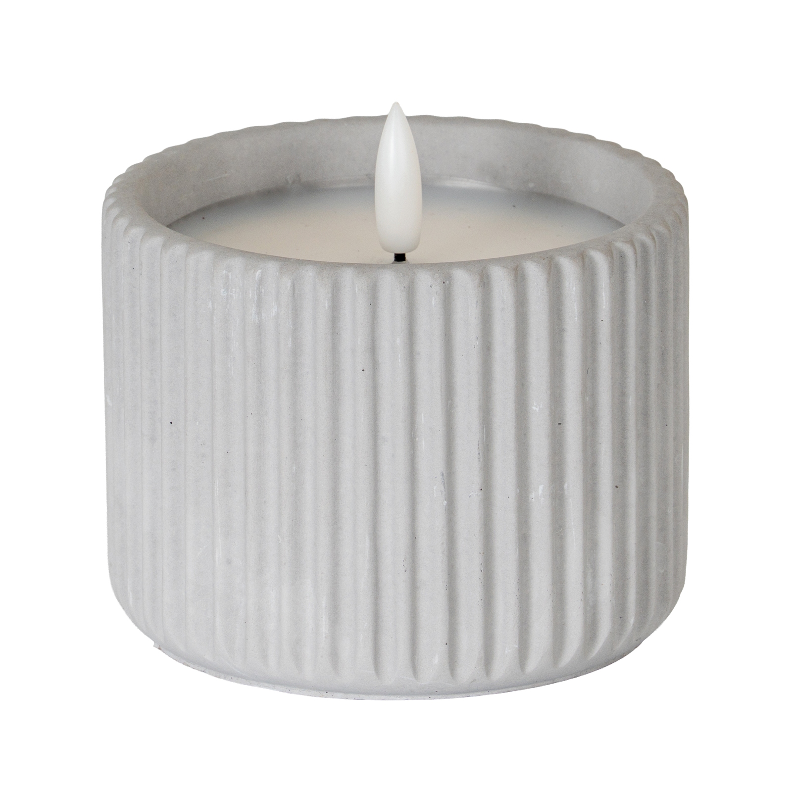 Luxo Natural Glow Chalk Ribbed LED Candle - Medium